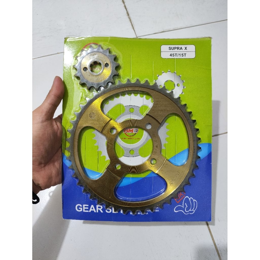 GEAR PRES SEPUH SUPRA X 45T-15T PERPCS/SATUAN