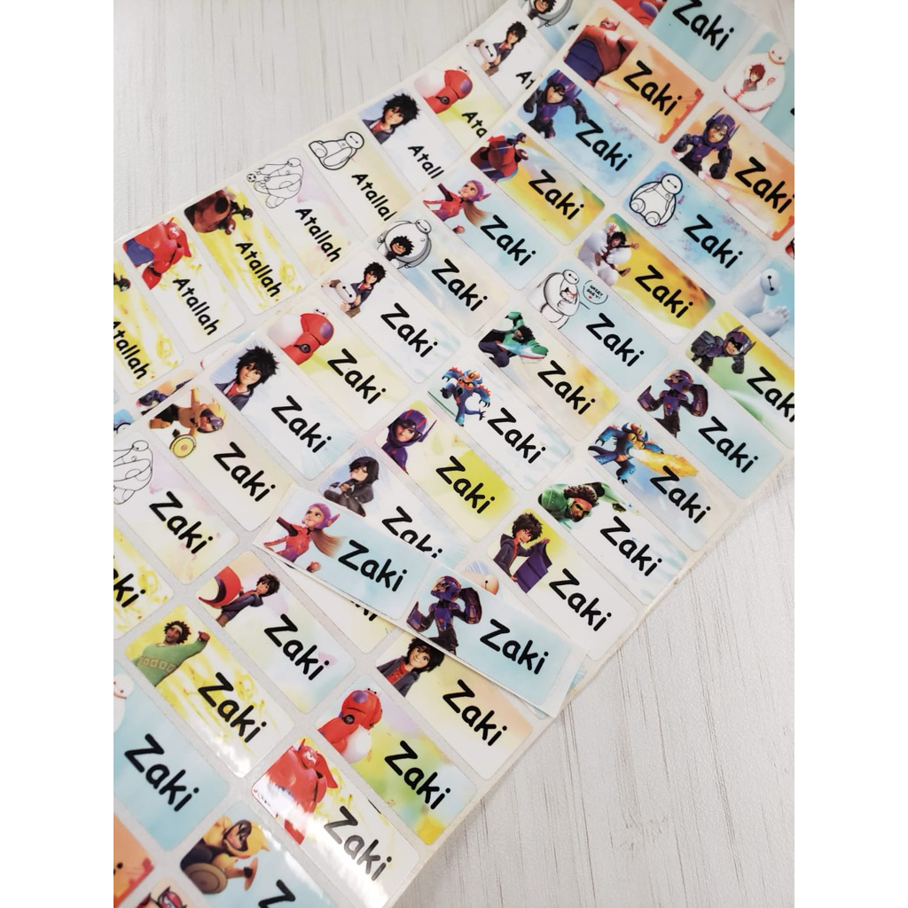 

Stiker Label Nama Name Sticker Baymax Big Hero Waterproof Anti Air Anti Robek