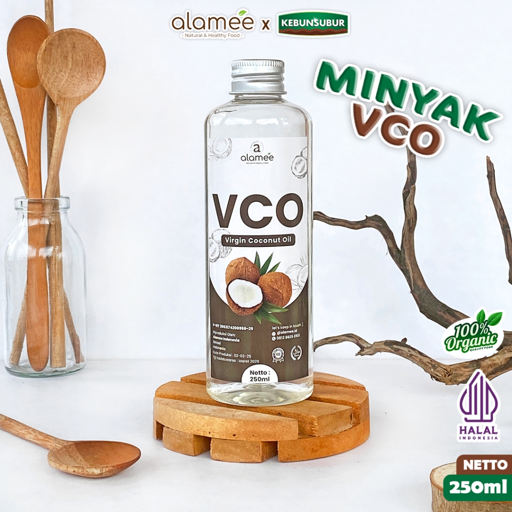

ALAMEE Minyak Kelapa VCO Murni Extra Virgin Coconut Oil Asli Dapat Diminum Organik Masak Minum 250ml Kebunsubur