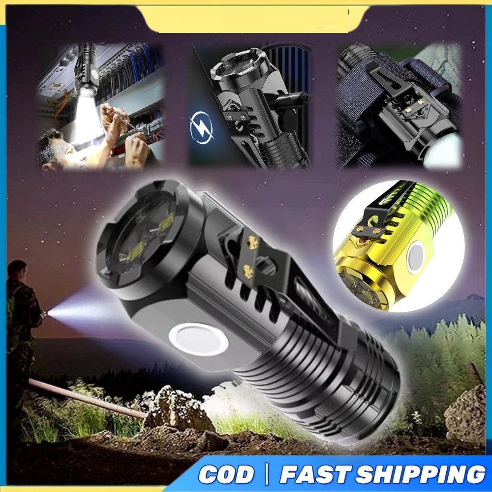 Senter Mini LED 3 Mata / Senter Mini Anti Air Super Terang / Senter Mini Rechargeable COD