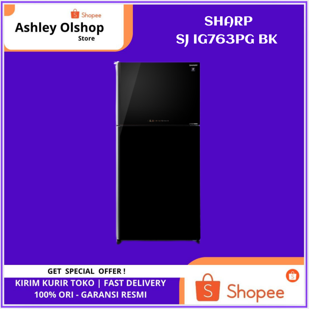 Kulkas Sharp 2 Pintu SJ-IG763PG-BK 510 Liter Inverter Compressor Sharp SJIG763PGBK