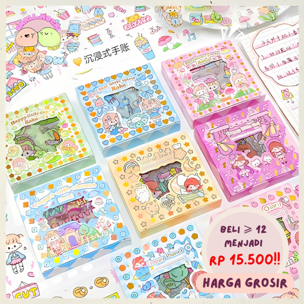 

1 Box Mini Stiker 100 Lembar PVC Waterproof Decor Notebook Laptop Casing Hp Botol Minum Best Seller