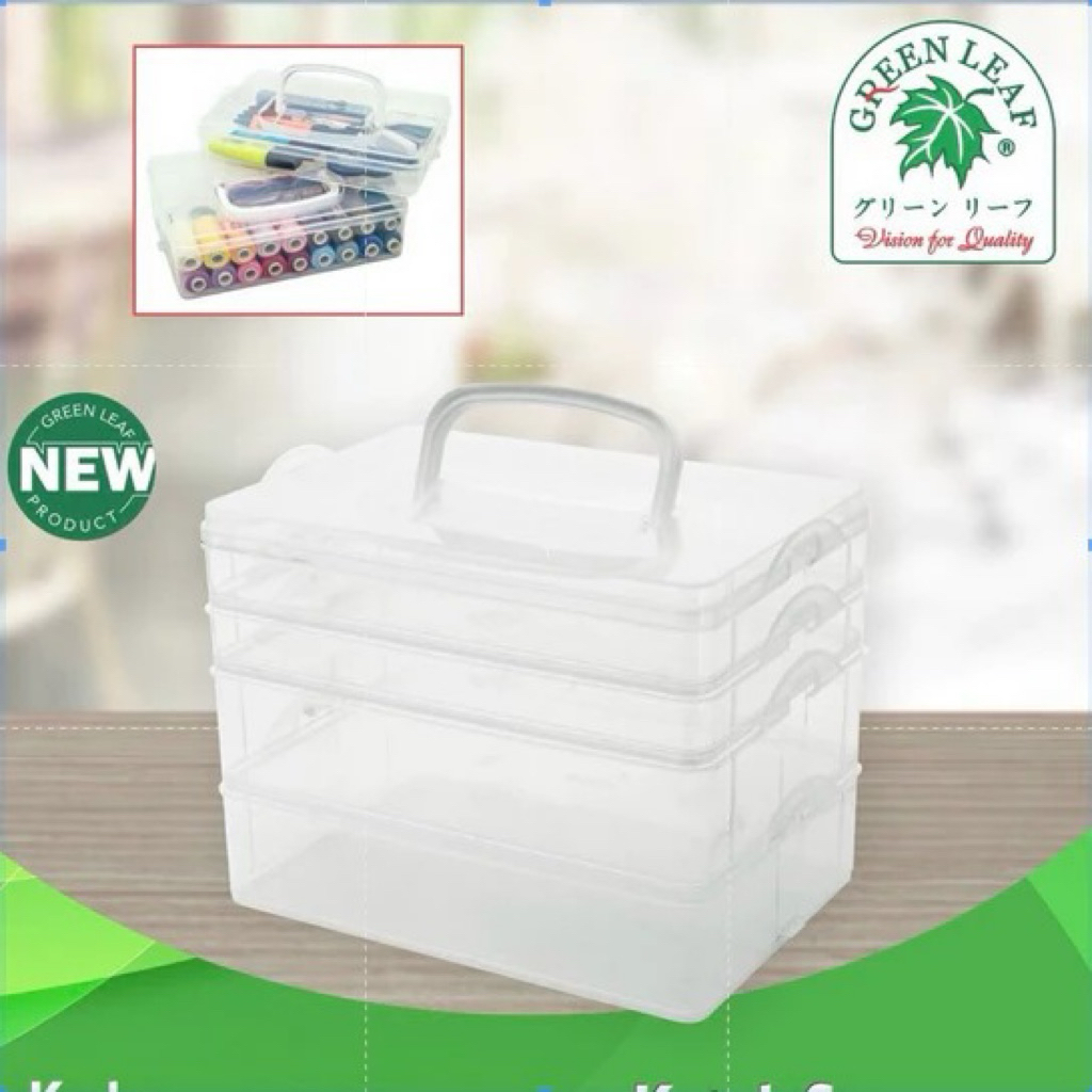 

Kotak Plastik 4 Susun Serbaguna / Tempat Spidol Pensil / Tempat Mainan Anak GREEN LEAF 4134