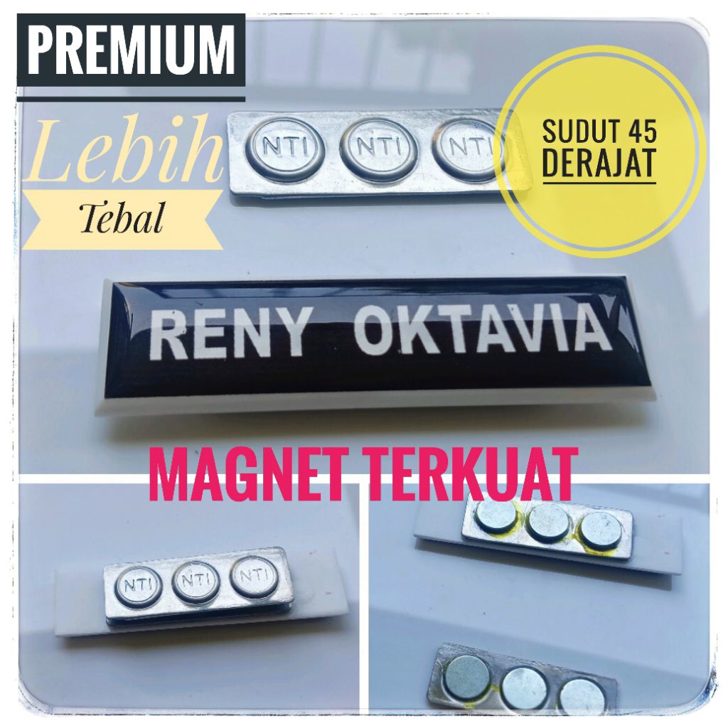 

Premium Exclusive Name Tag/Papan Nama Dada - Lebih Tebal, Lebih Elegan - Pengait Magnet Terkuat