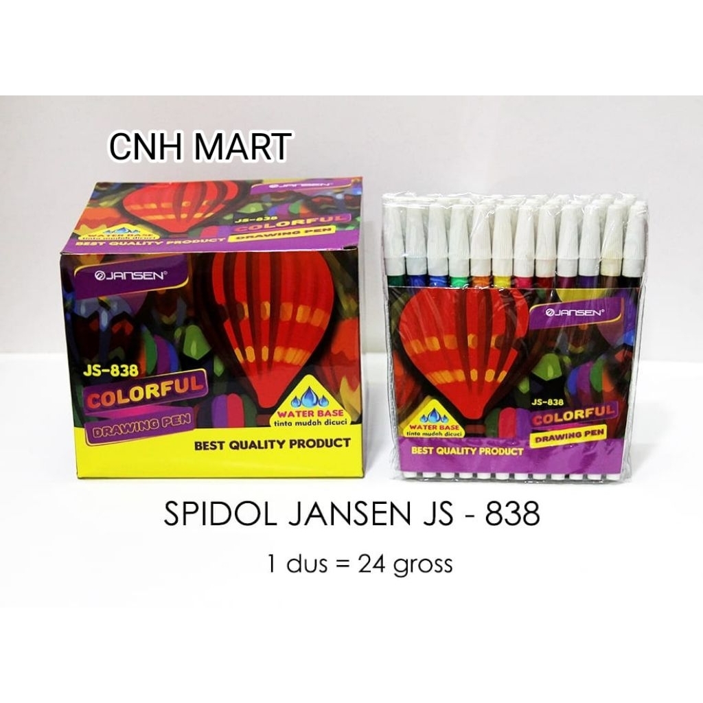 

Ecer 12Pcs - Spidol 838 Jansen JS- 838 - Spidol Sedang Anak Jansen 838 Harga 12Pcs
