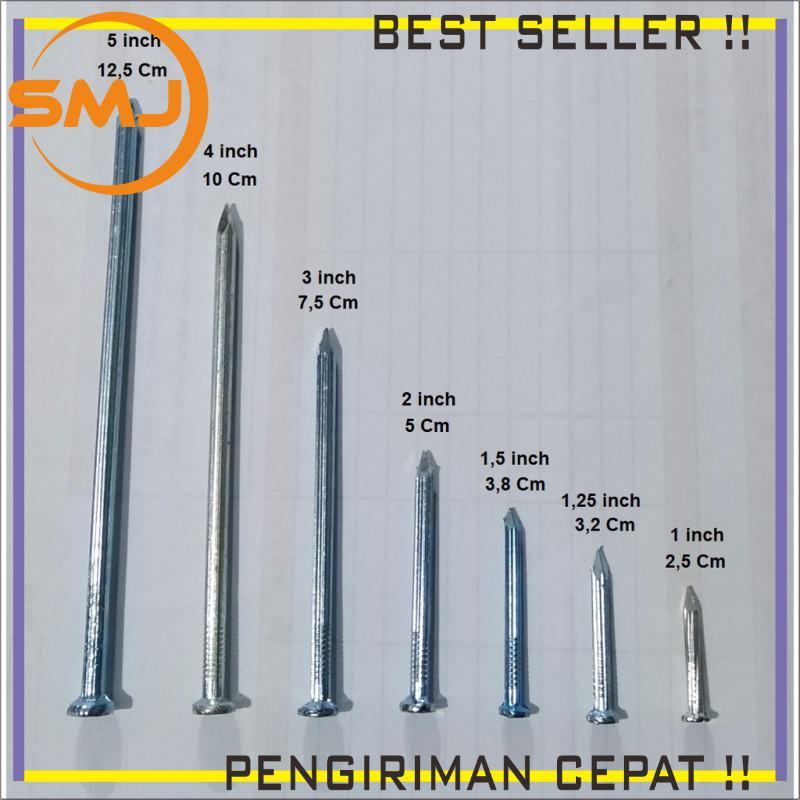 Paku Beton 10cm Putih/Hitam Isi 4