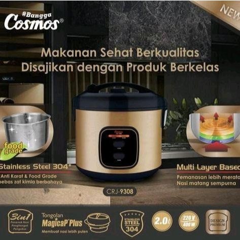 COSMOS MAGIC COM COSMOS CRJ 9308 MAGIC COM STAINLEES STEEL KAPASITAS 2L