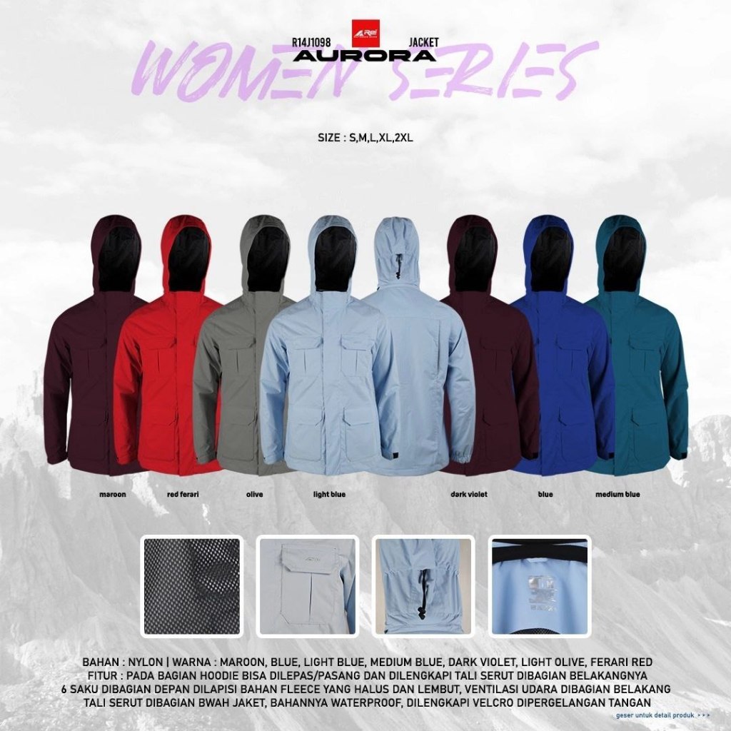 Jaket Gunung Wanita Aurora Arei Outdoorgear