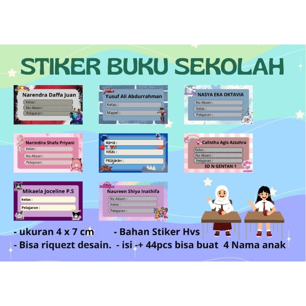 

Stiker Buku Sekolah