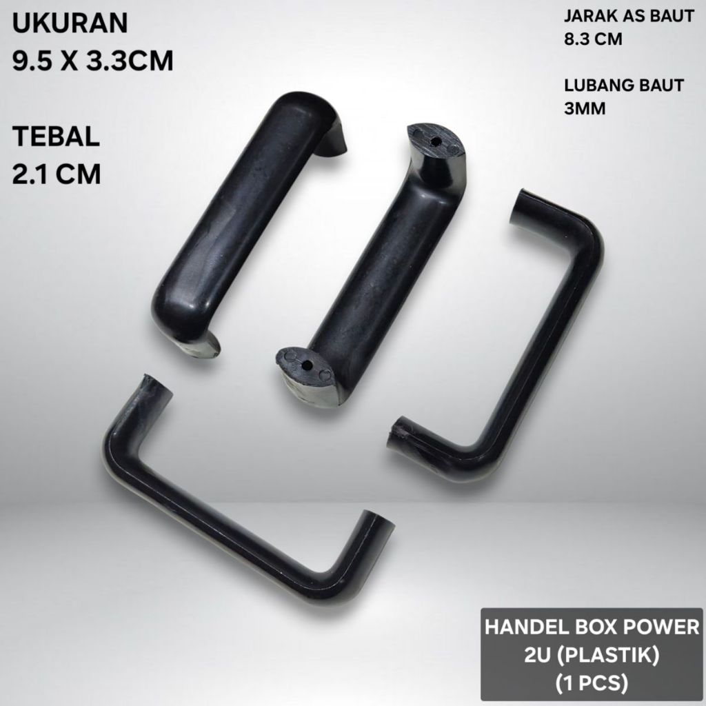 Handel Box Power 2U (Plastik) Handle Ampli Oval / Handel Amplifier / Pegangan Tarikan Plastik Hitam 