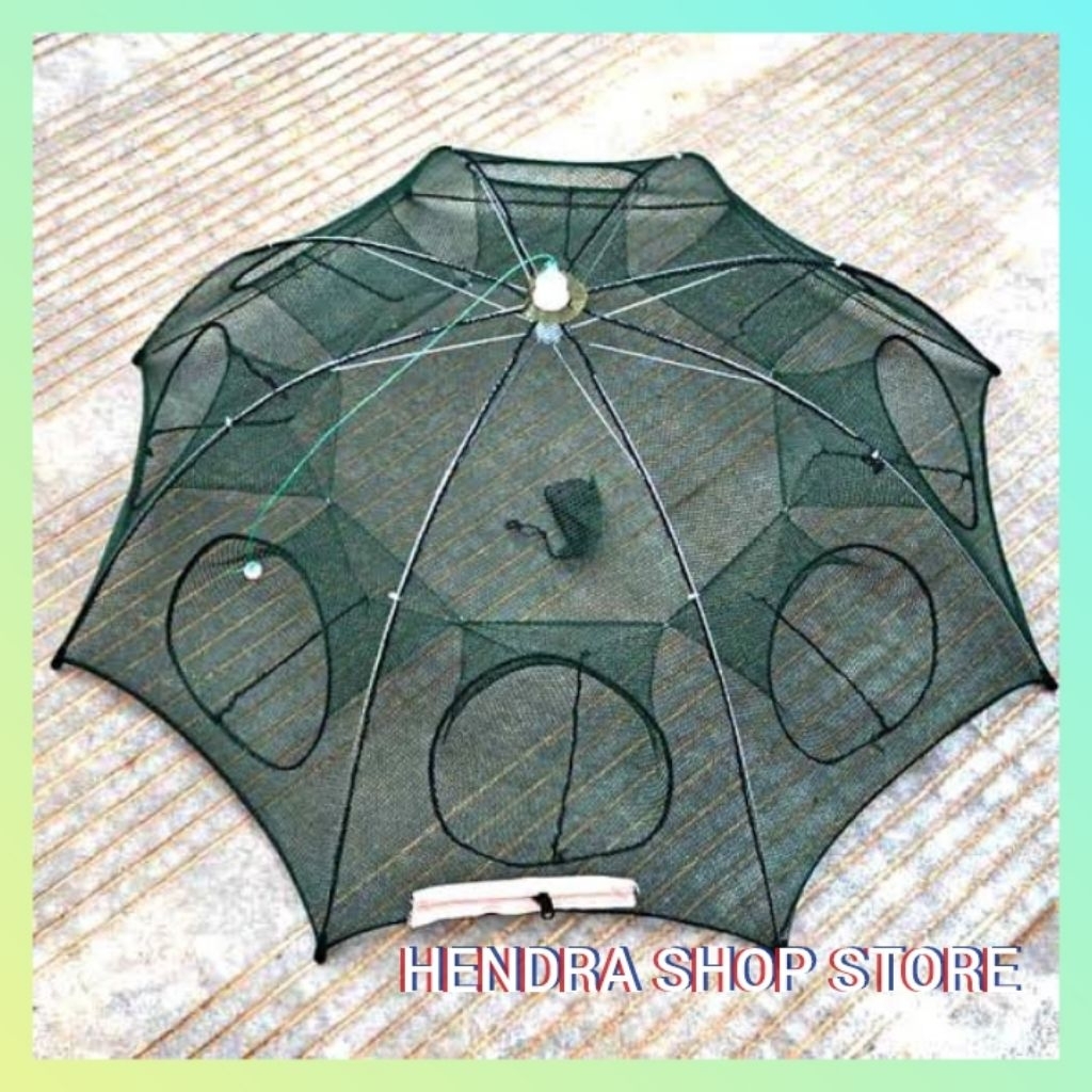 Payung Bubu Jaring / Jebakan Perangkap Ikan 8 Lubang