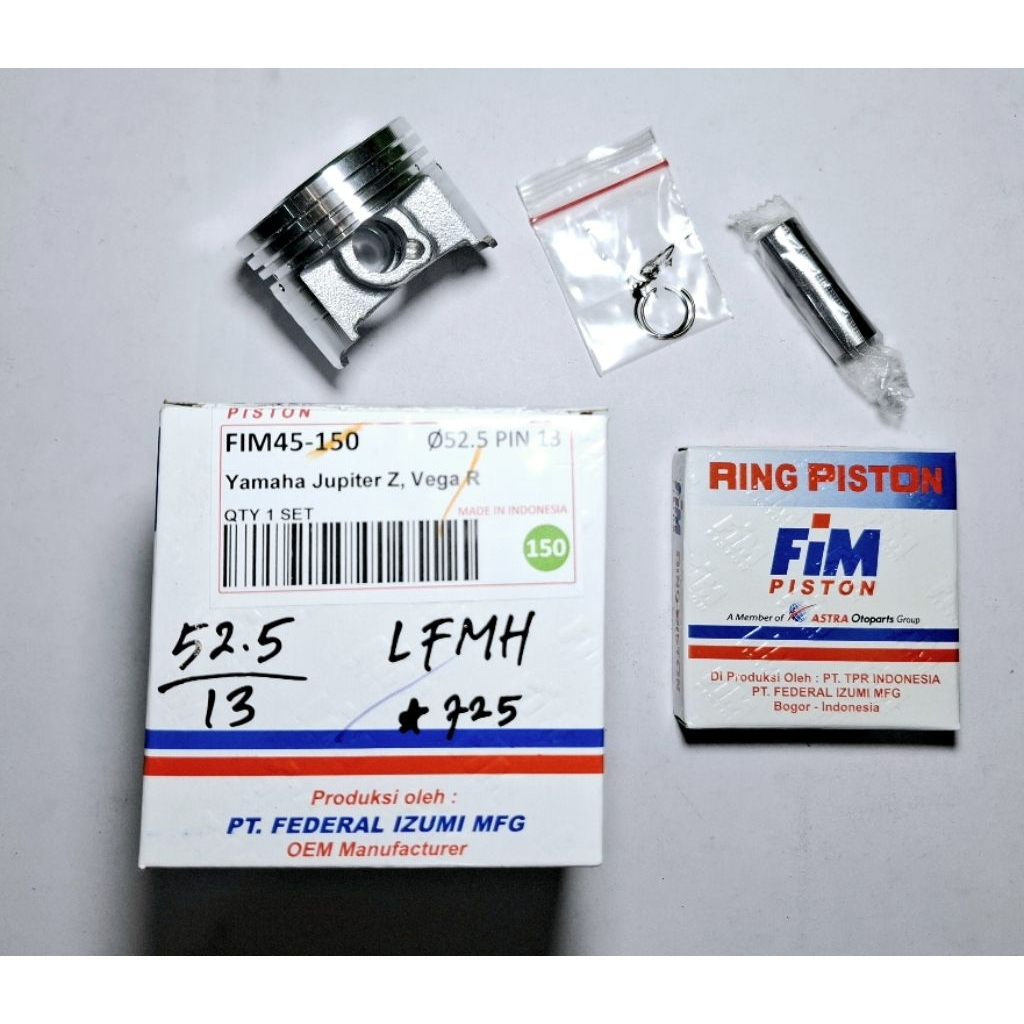 Piston kit /Seher Fim Jupiter z , vega r ukuran 52,5 pen 13