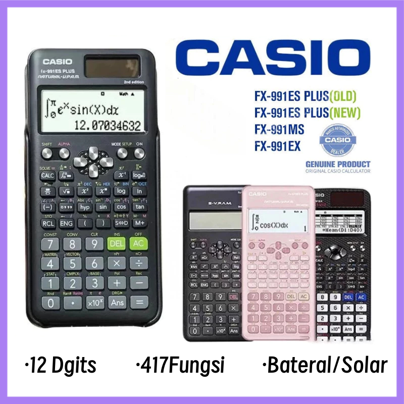 

【READY STOCK】Kalkulator Scientific Casio ilmiah FX-991EX/991ES-Plus Calculator Scientific Casio Kalkulator Casio Scientific 417 Fungsi/Dua sumber daya: baterai dan energi matahari / 40 konstanta rumus