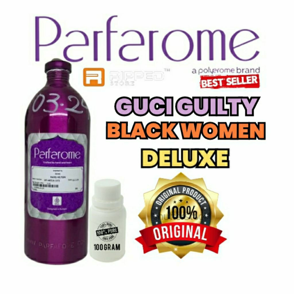 100ML Bibit Parfum Murni Deluxe Guci Guilty Black Women Original Parfarome