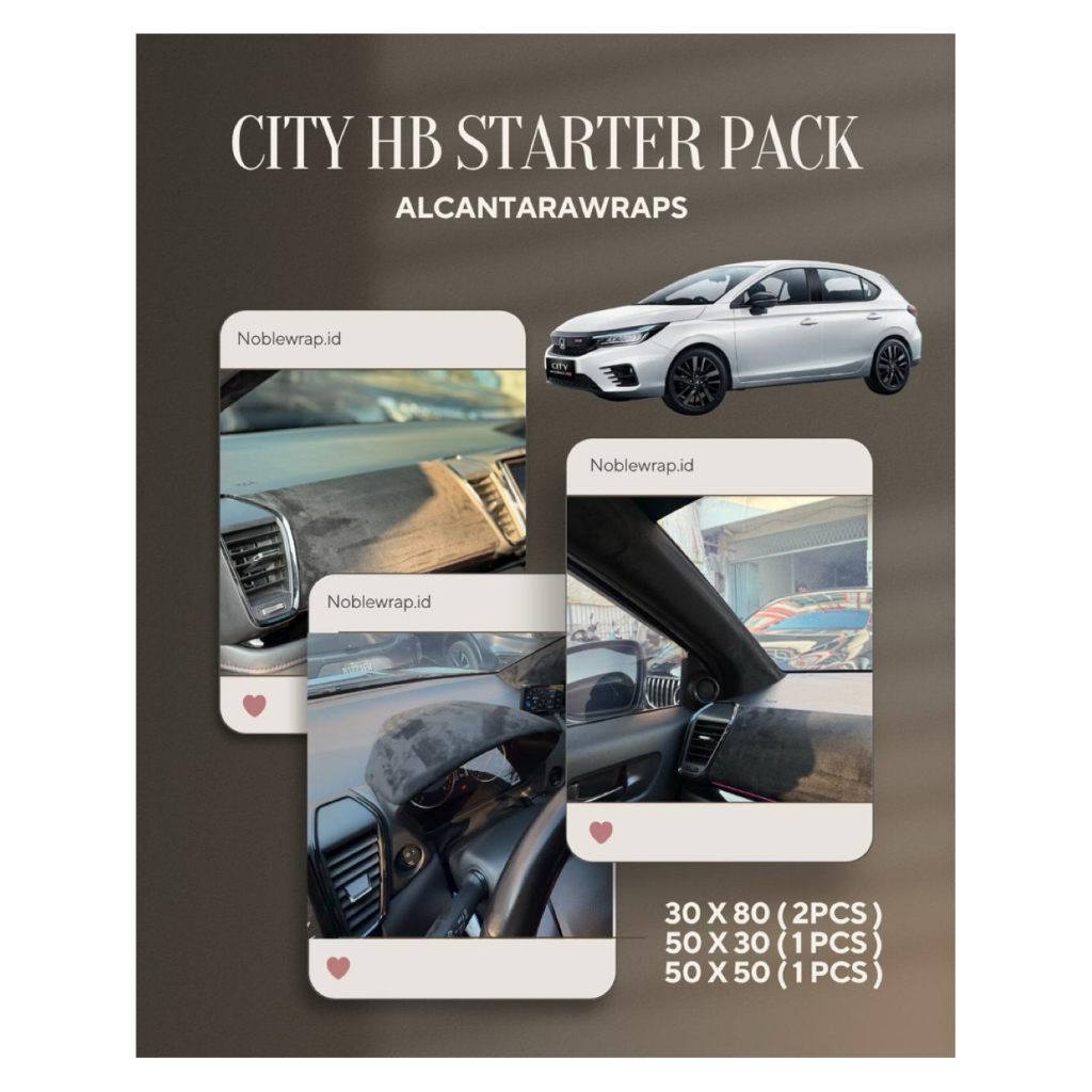 Paket wrapping suede city hatchback / stiker suede / aksesoris interior mobil