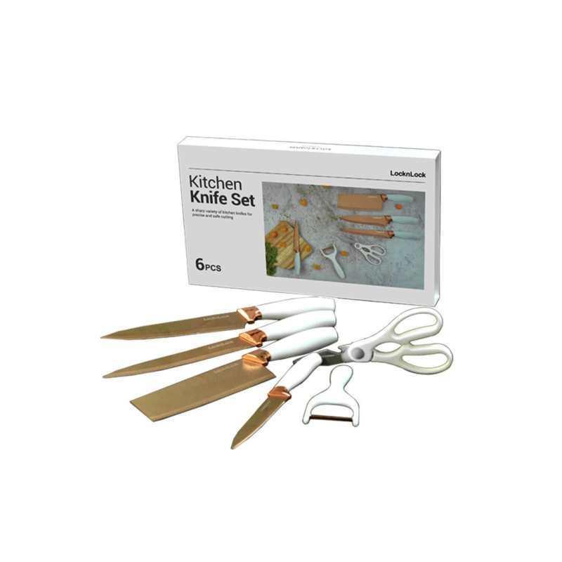 LocknLock 6-Pcs Knife Set - Rose Gold