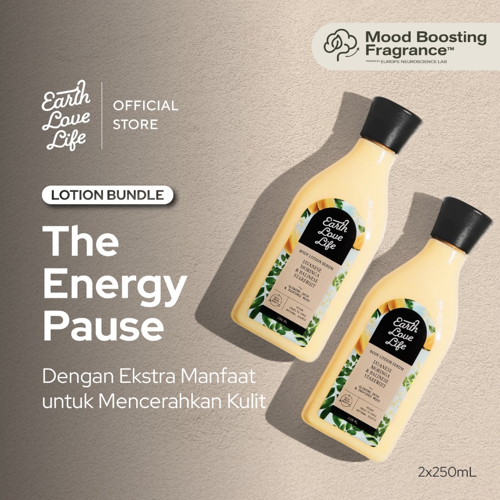 [I LOVE LIFE BUNDLE] Earth Love Life The Energy Pause Twin Lotion - Twin Pack Javanese Moringa & Bal