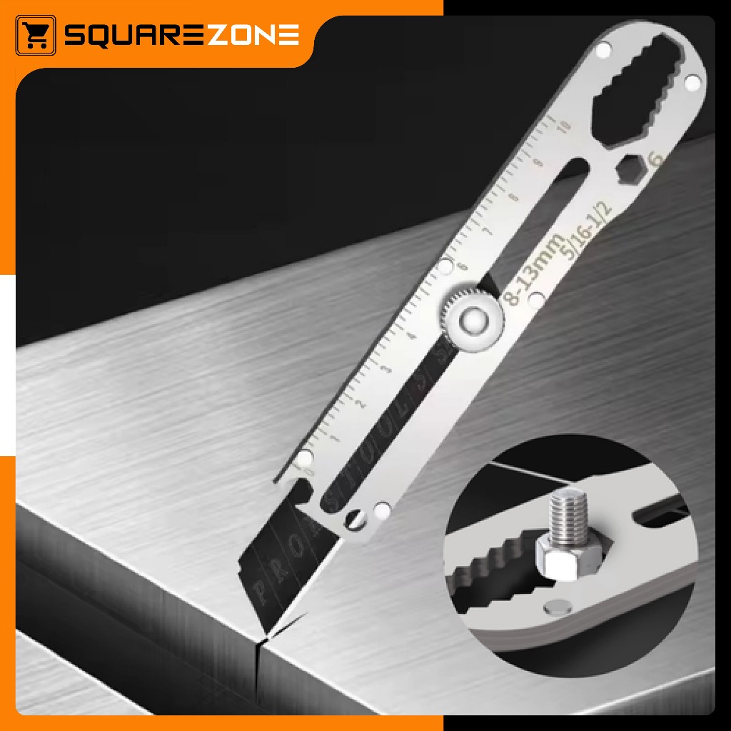 

Cutter Pisau Stainless 9in1 Anti Karat Pisau Cutter Tajam Multifungsi HM1008