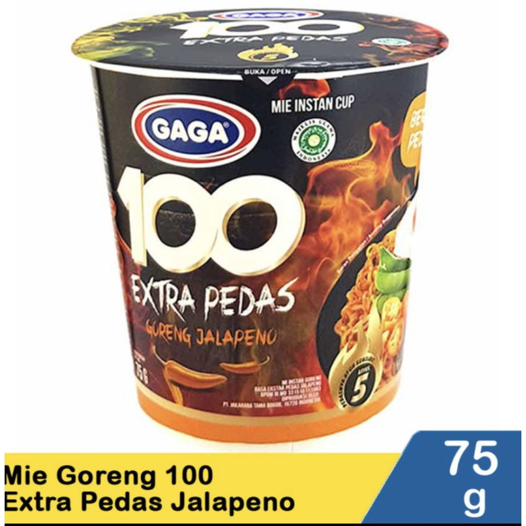 

MIE CUP GAGA 100 GORENG JALAPENO EXTRA PEDAS LEVEL 5