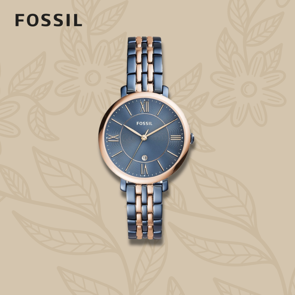 Fossil ES4321 Jacqueline Two Tone Watch 36mm Original Garansi Jam Tangan Wanita