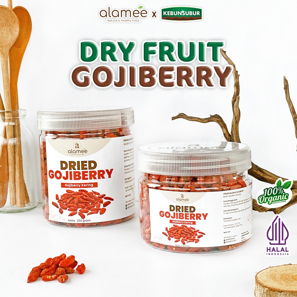 

ALAMEE Gojiberry Kering Cemilan Buah Sehat Rendah Kalori Dried Buah Kici Kering 250gr kebunsubur
