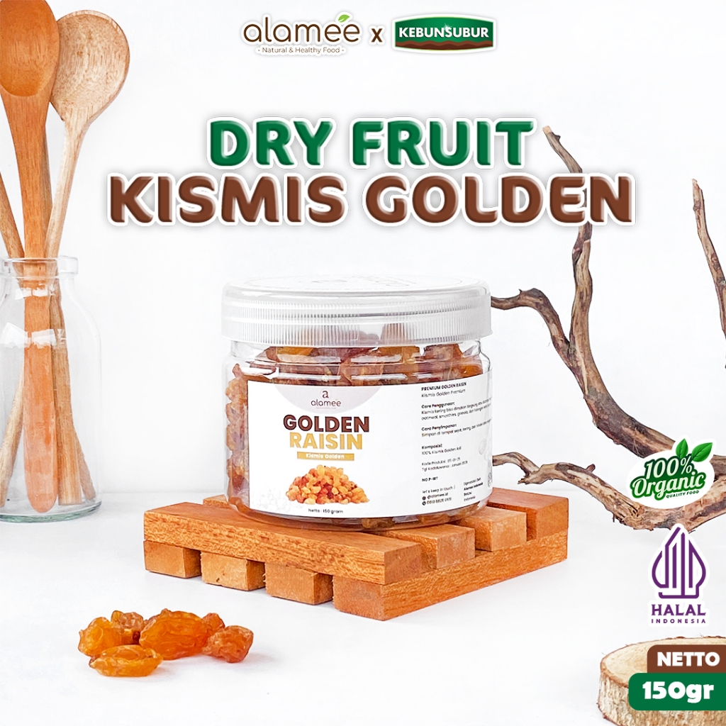 

ALAMEE Kismis Golden Raisin Cemilan Buah Kering Sehat Rendah Kalori Raisin Simin RAISINS 150gr kebunsubur