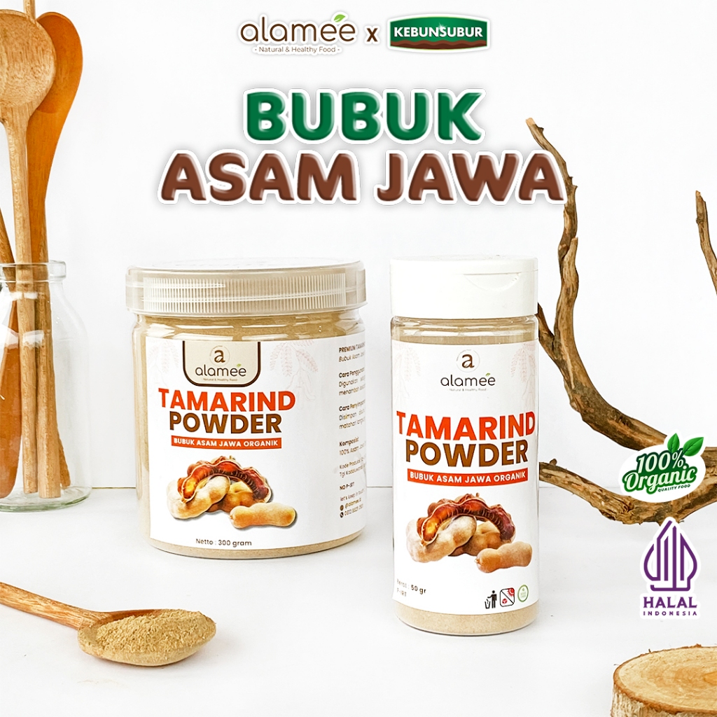

ALAMEE Bubuk Asam Jawa Tamarind Seasoning Poweder Murni Tanpa Campuran Bumbu Masakan Dapur 300gr kebunsurbur
