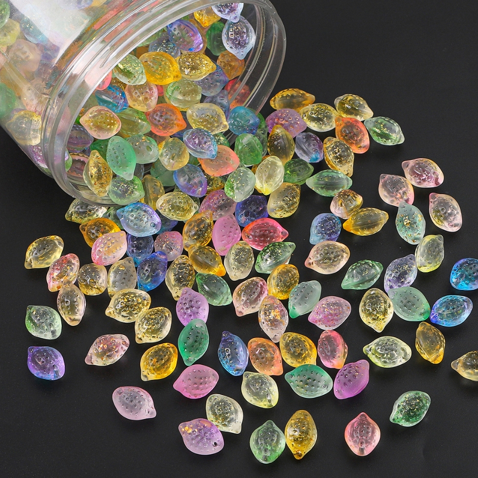 ✅Ready 14mm Kaca Segar Buah Kapur Kuning Liontin Kecil Diy Anting -Anting Jepit Jepit