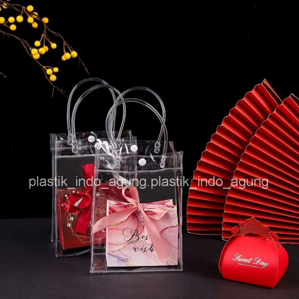 Tas Mika PVC / Tas Mika PVC Transparan / Tas Bening / Tas Transparan / Tas Souvenir / Tas Mika Souve