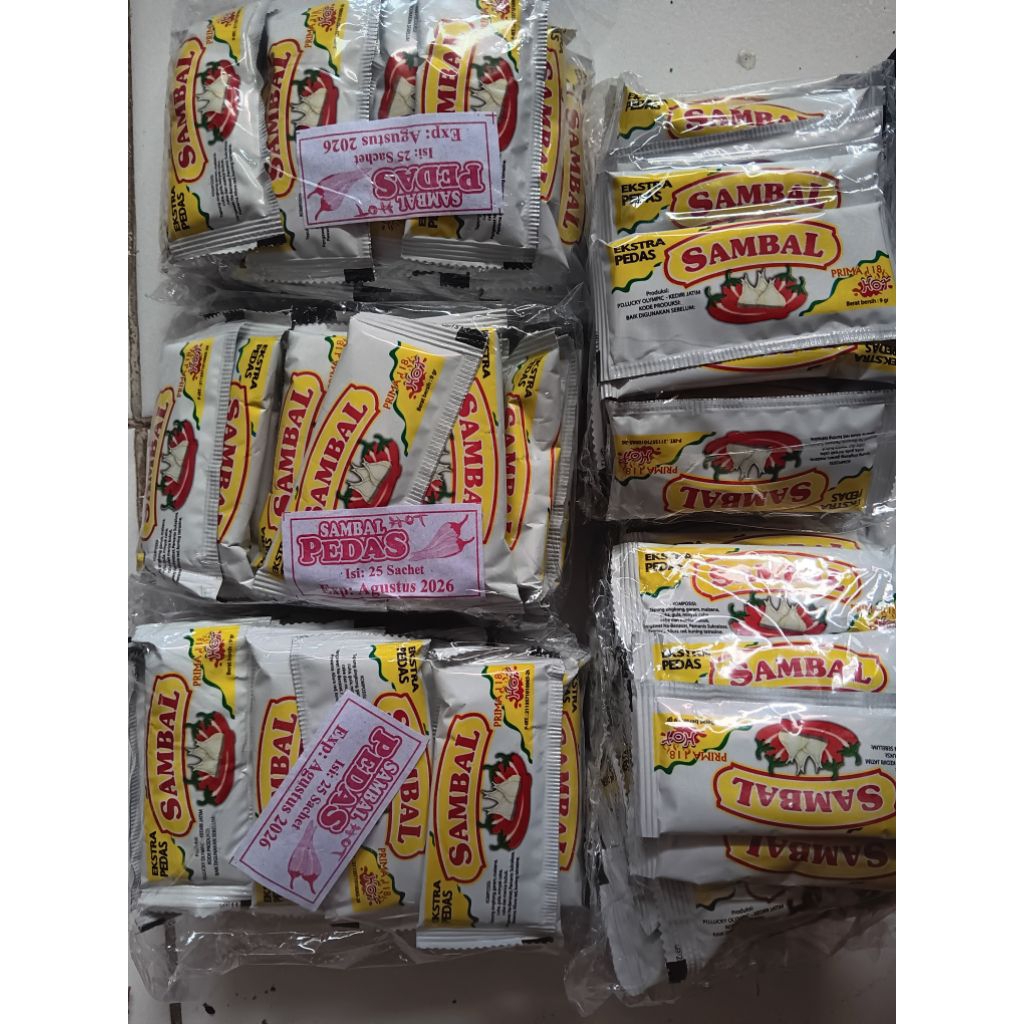 

Saus sambal saset kemasan putih 9grm 500pcs 1 bal