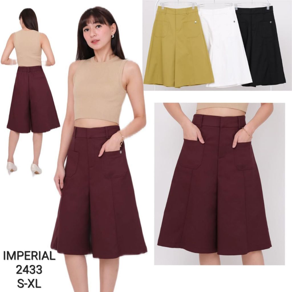 INSE Celana Kulot Katun 7/8 Stretch Wanita 2433