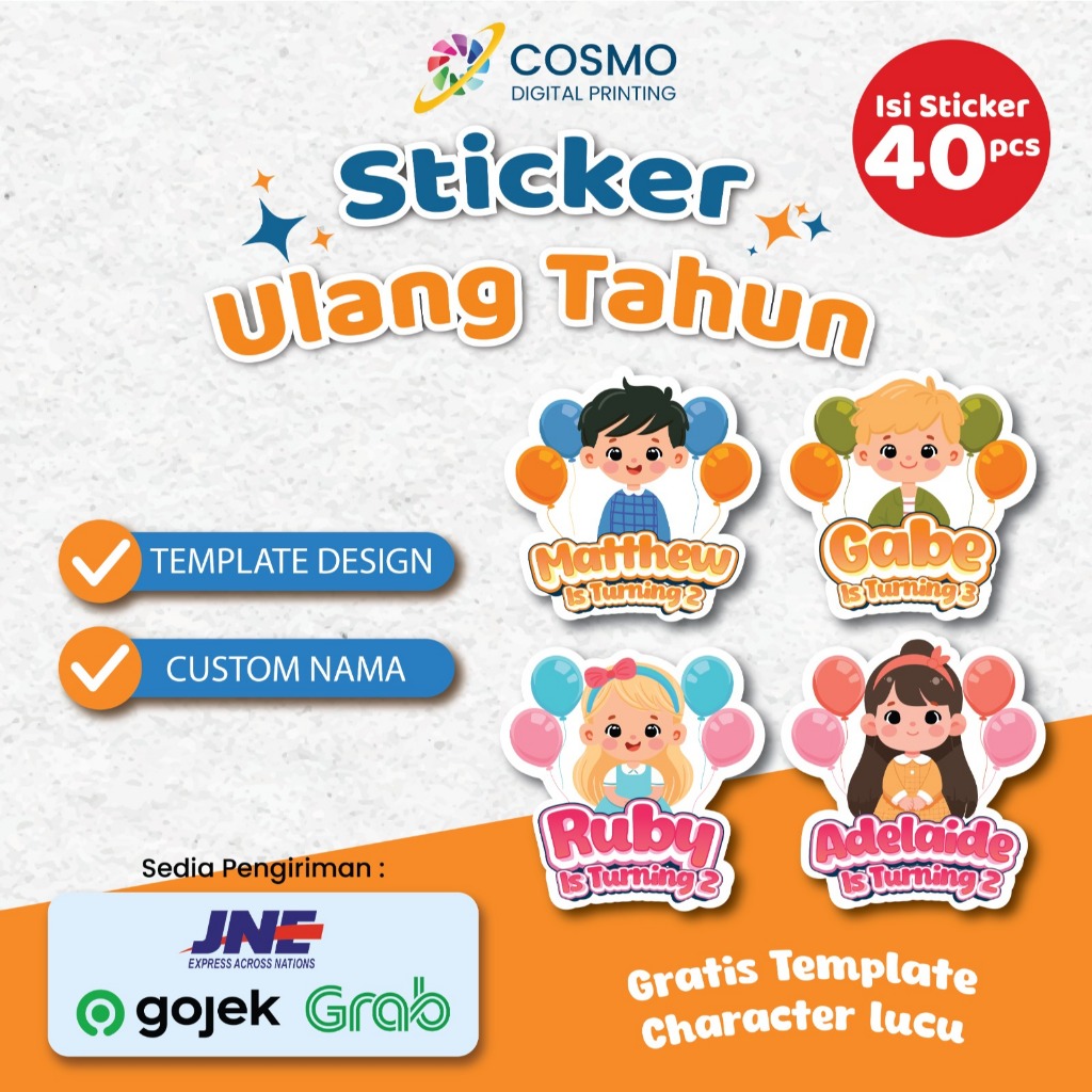 

Cetak Sticker Vinyl Ulang Tahun (Birthday) - CETAK KILAT 1 HARI JADI - SUDAH KISS CUT