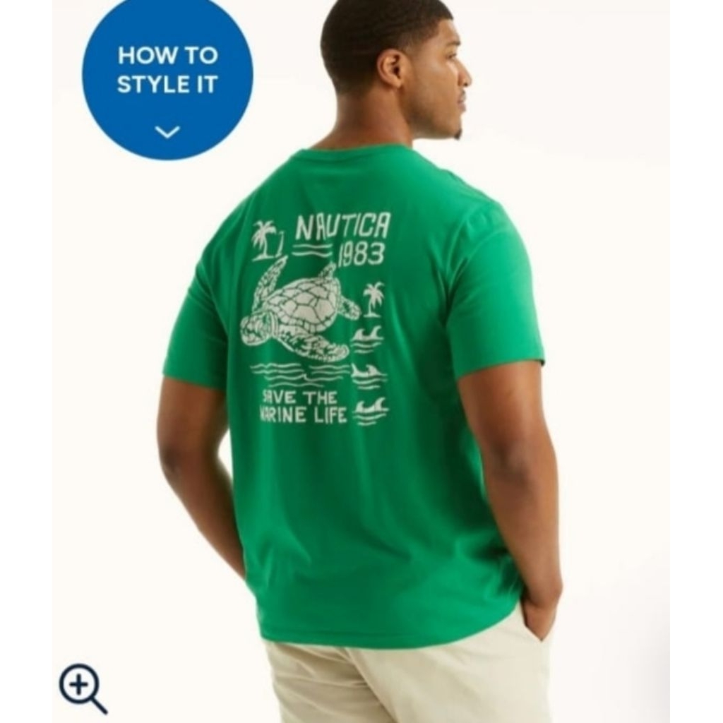 T-shirt pria NAUTICA original hijau