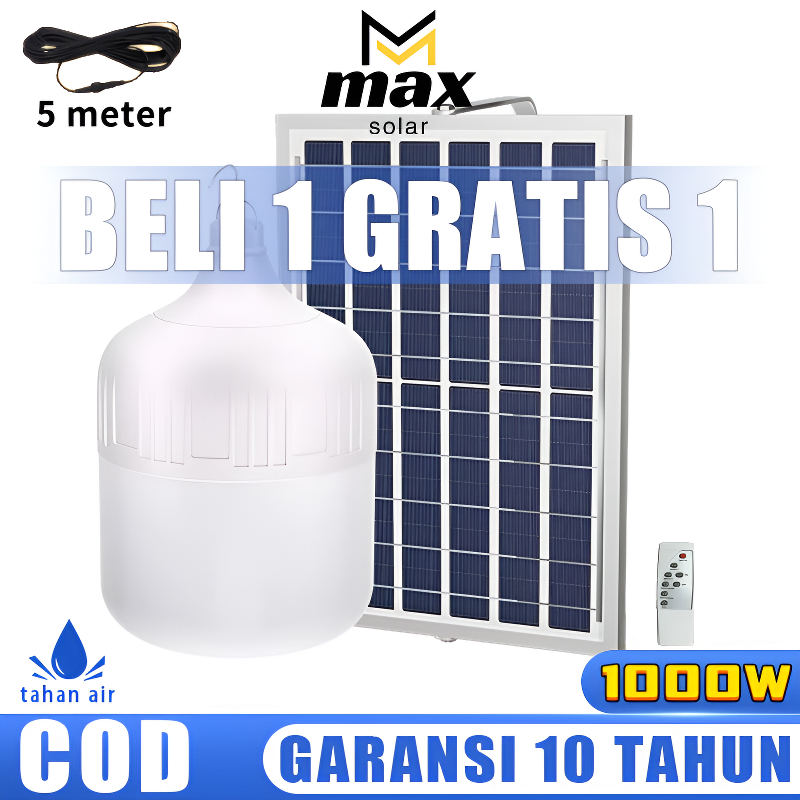 Beli 1 gratis 1 Lampu Tenaga Surya LED 1000W Emergency Lamp Tetap Nyala Lama Walau Listrik Mati Lent