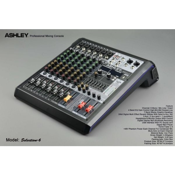 SELECTION-6 MIXER 6 CHANNEL ASHLEY ORIGINAL / MIXER 6 CHANNEL / SELECTION6 ASHLEY