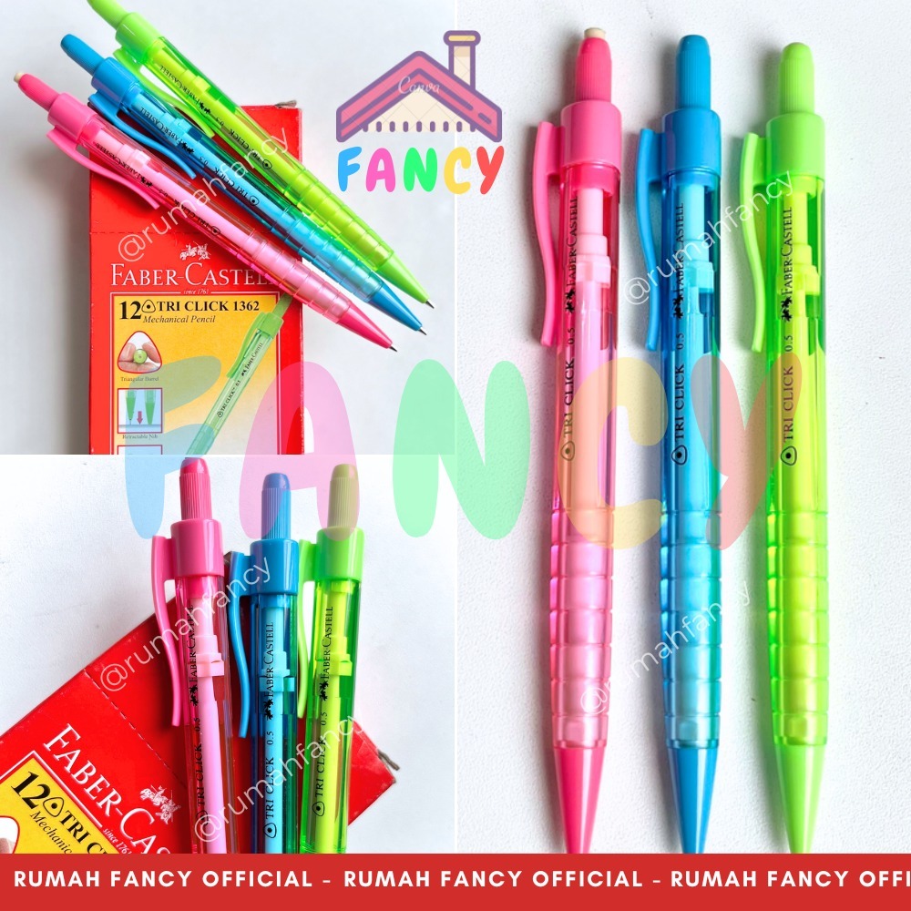 

[1 PCS] Faber Castell Mechanical Pencil Tri Click 0,5 / Pensil Mekanik 0,5 Merk Faber Castell