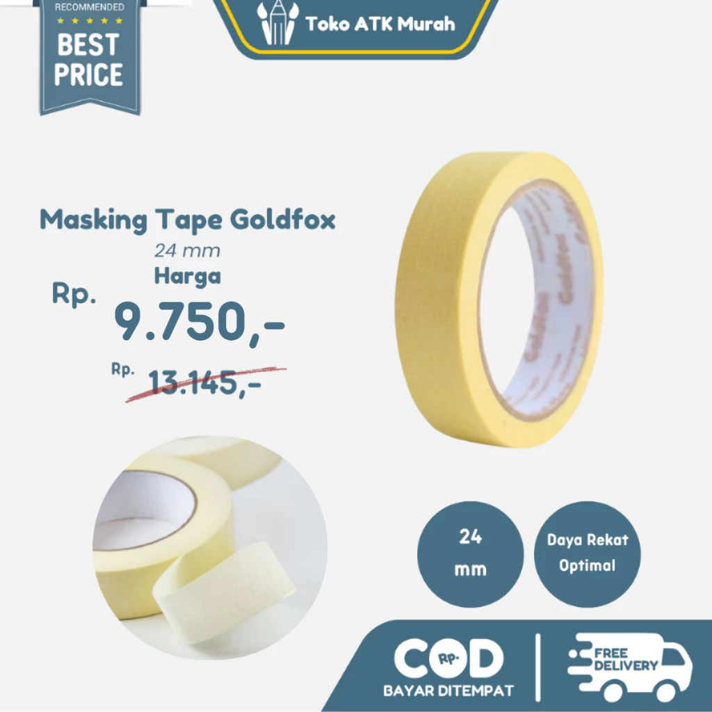 

Masking tape Gold Fox 1-inc / lakban kertas/ BERKUALITAS /ORIGINAL