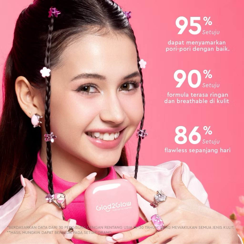 Ainashop - Glad2glow Bluring Perfect Foundation - Bedak Padat Glad2glow
