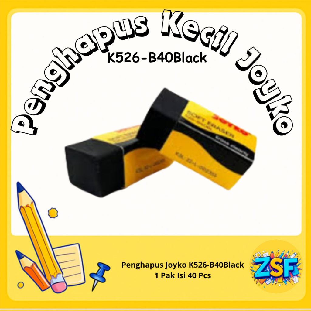 

Penghapus 1 Pack Hapusan Joyko 1 Pak Pengapus Kecil Joyko K 526 - B40 Black Asli Original