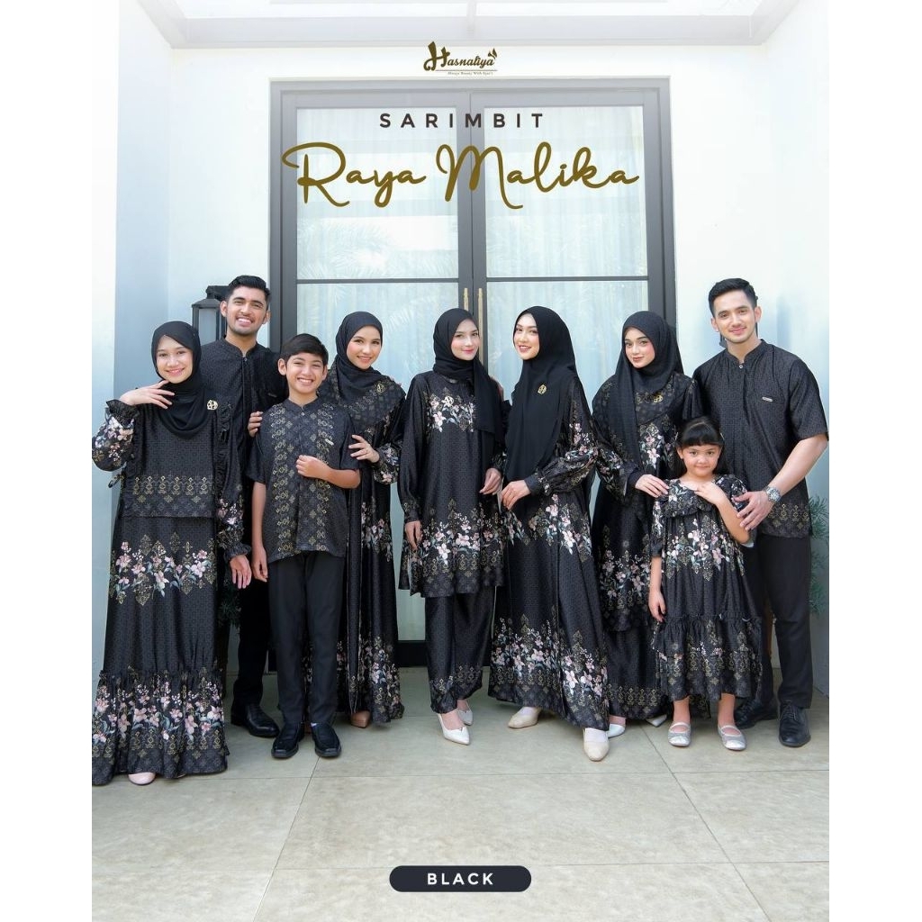 Sarimbit Raya Malika Silky Premium by Hasnaliya Original Sarimbit Keluarga Terbaru 2026