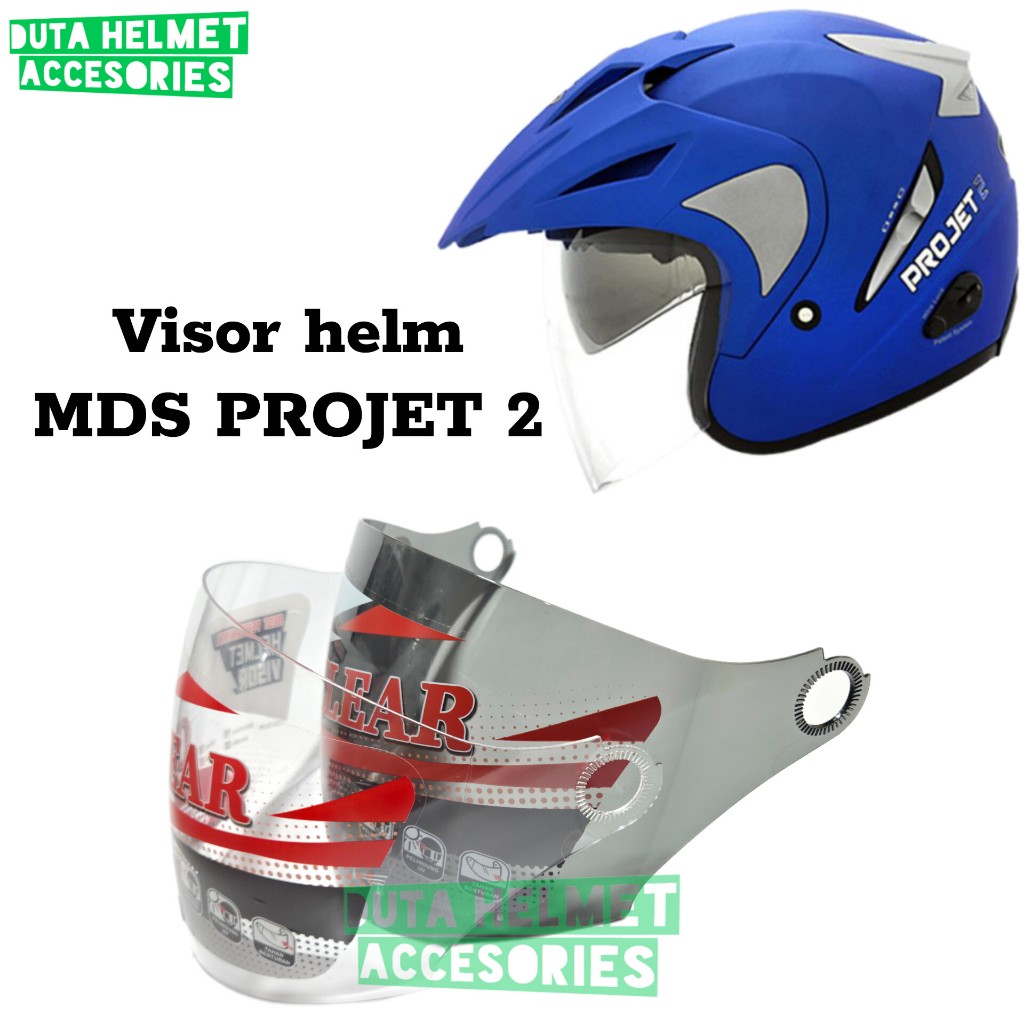 Kaca helm MDS PROJET 2 | visor helmet mds projet2 warna bening hitam smock
