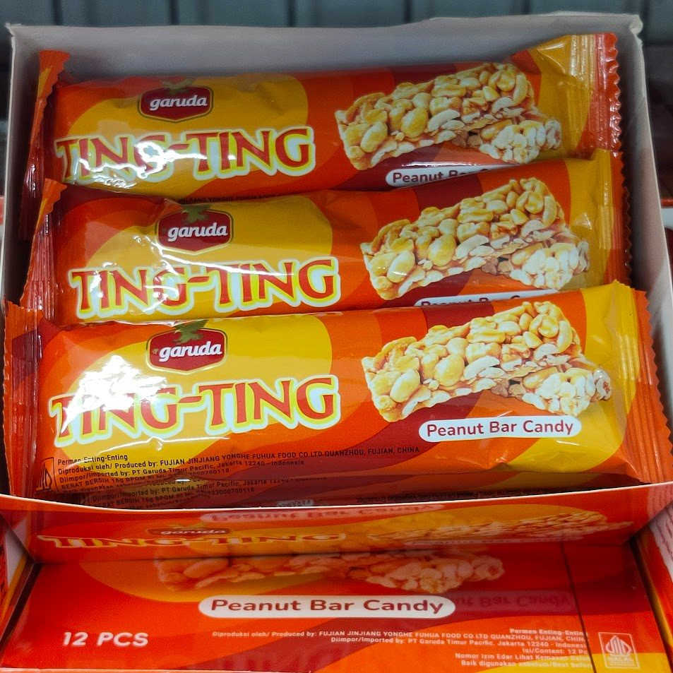 

Ting Ting Peanut Bar Candy 1box isi 12pcs x 16gr Permen Kacang
