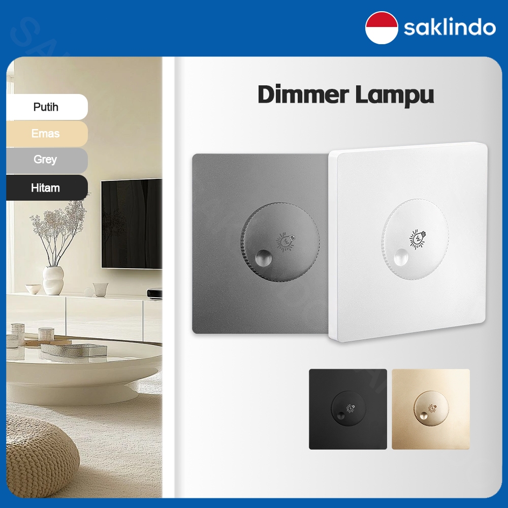 Saklindo Dimmer Lampu Switch Peredup Cahaya Lampu Saklar Dimer Tembok Lampu Switch Dimmer Lampu AC