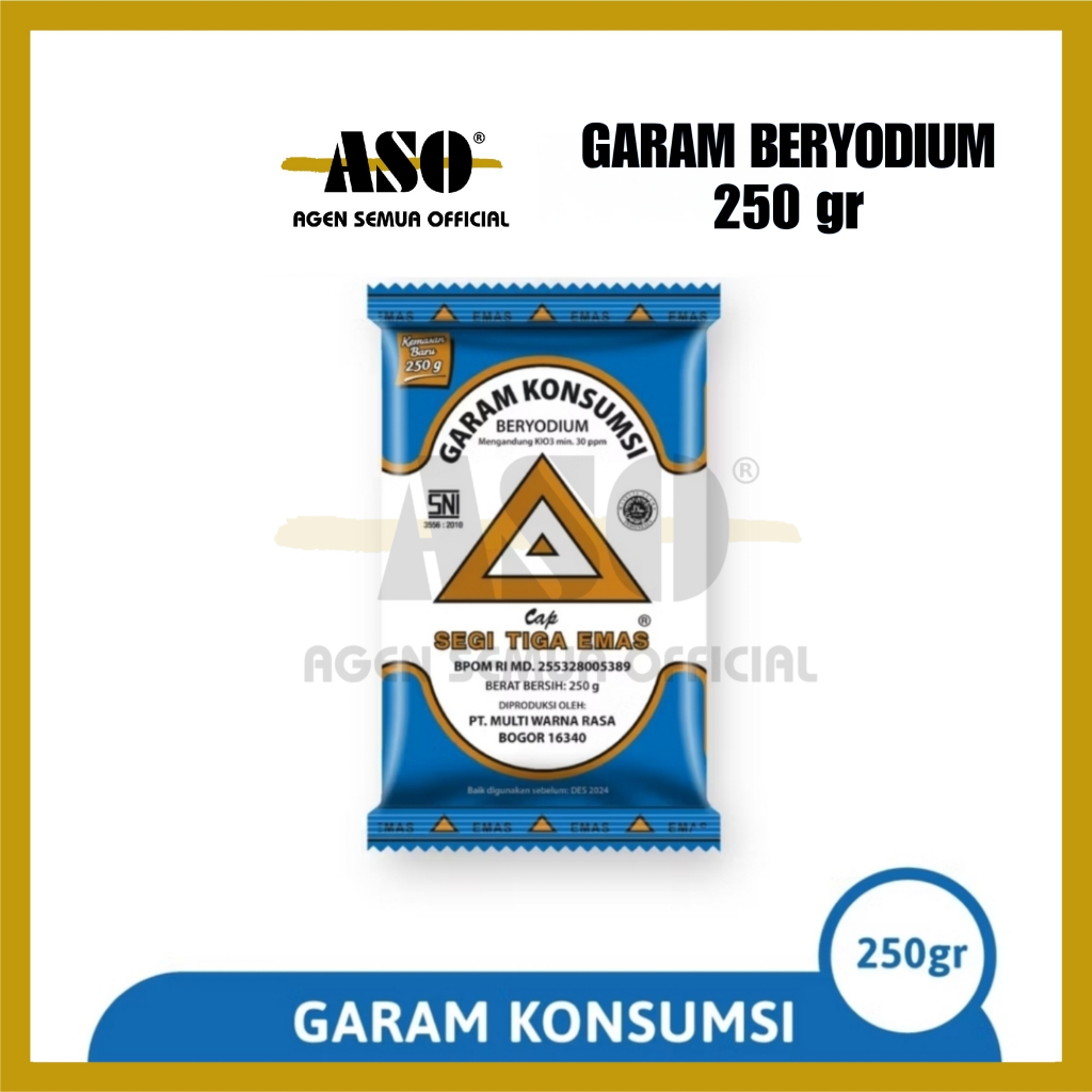 

Garam halus beriodium 250gr SEGITIGA EMAS PROMO !!!