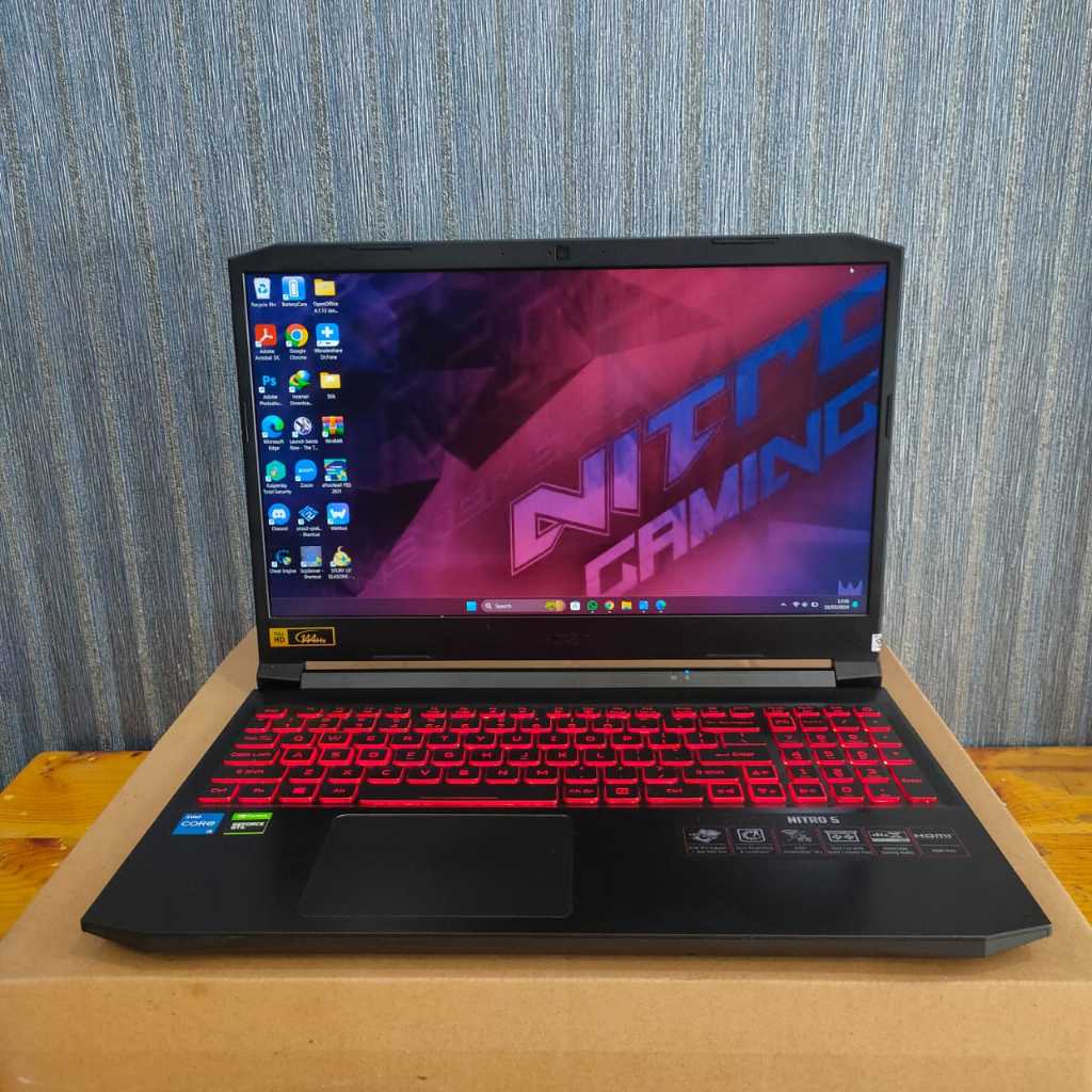 LAPTOP SECOND,Laptop Super Gaming Acer Nitro AN515-57, Intel Core i5-11400H, Gen 11Th, Ram 16/512Gb 