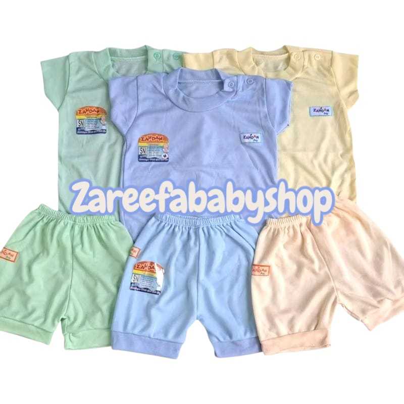 Promo ( 3 Stel ) Stelan Zahdan Stelan Oblong Pendek Celana Pendek Polos Warna Size S.M.L.XL