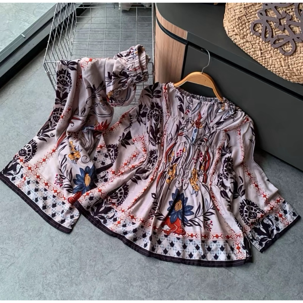 JUWITA SET SMOKE RAYON MOTIF BY ENBE STORE