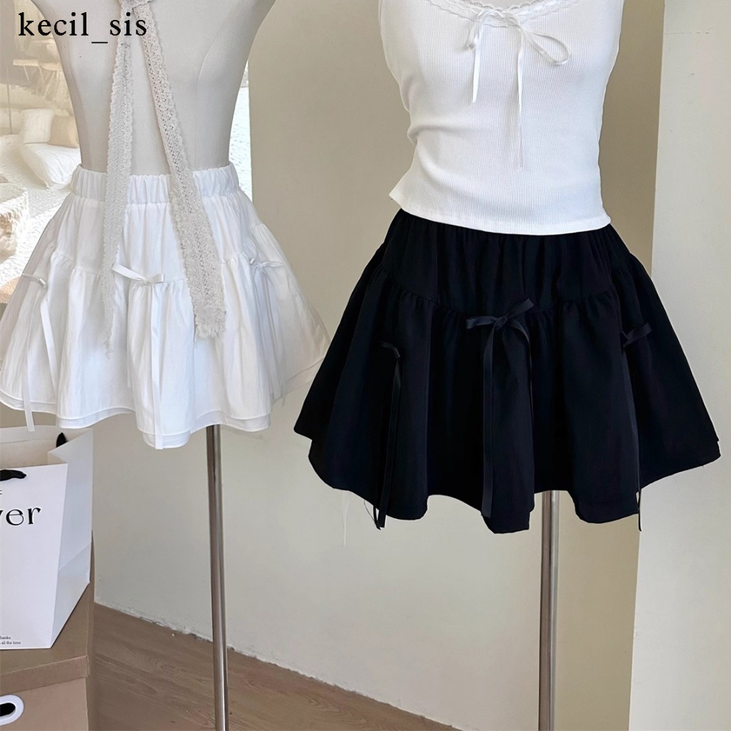 Rok Mini High Waist dengan Inner Lining Rok Pendek Rok Skirt Cewek Rok Putih