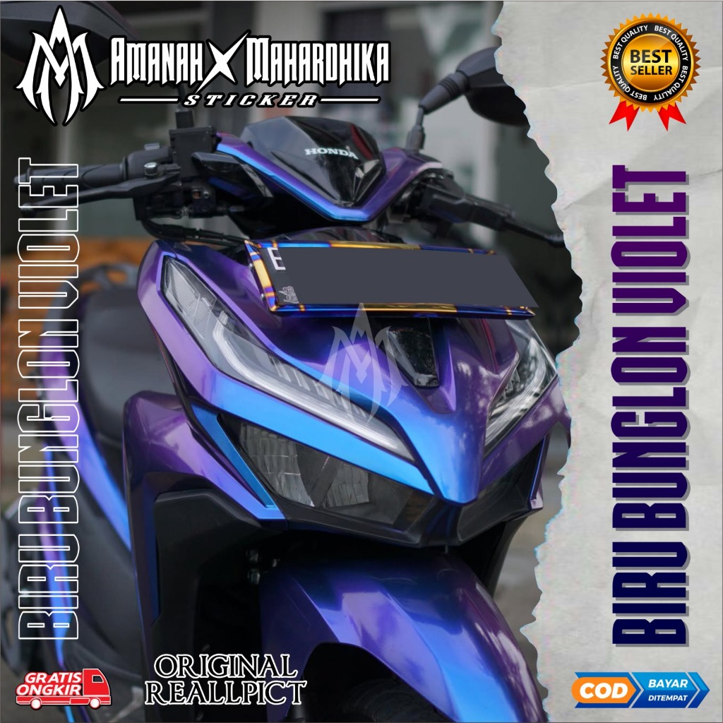 skotlet biru bunglon violet kualitas premium untuk body motor dan mobil