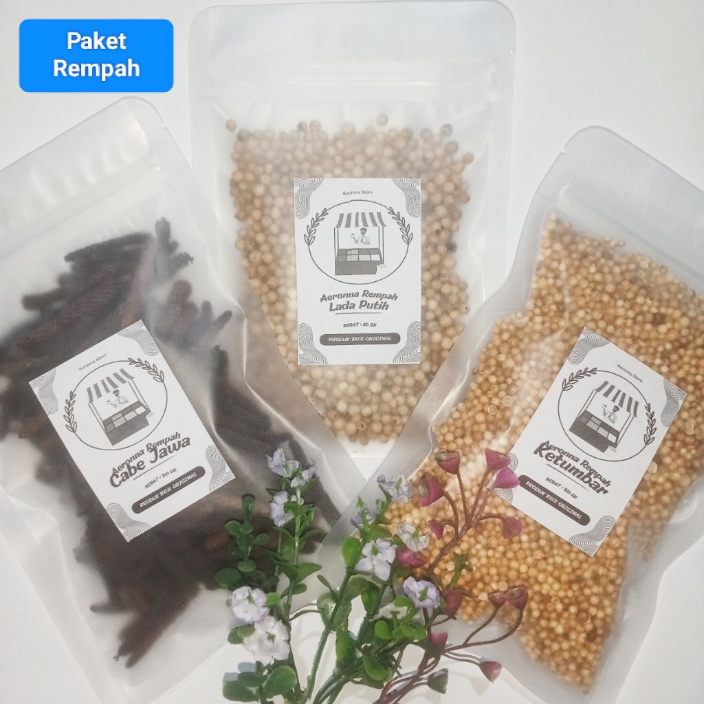 

Paket Rempah Rempah Isi 3 Bungkus Lada Putih Cabe Jawa Ketumbar